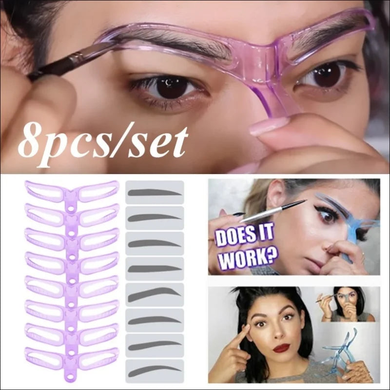 8 In 1 Reusable Eyebrow Stencil